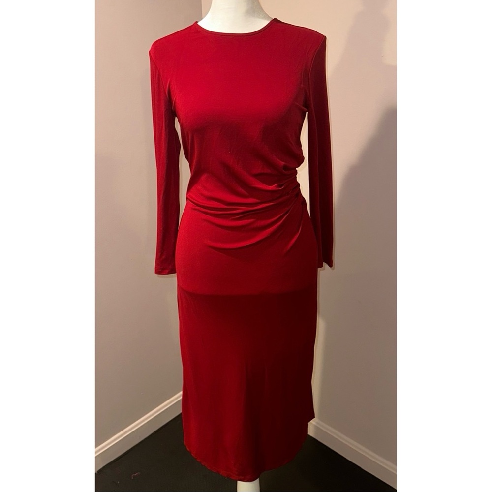Theory Red Midi Dress
